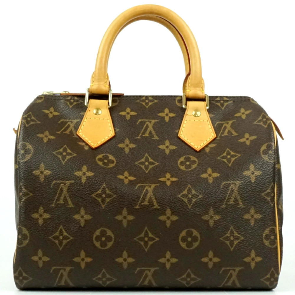 LOUIS VUITTON Speedy Monogram Canvas Handbag Brown Bag